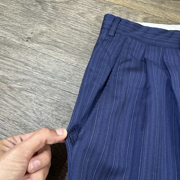 Read*** Canali 2 Piece Suit US 44L Pants 36x32 Blue Striped 100% Wool Two Button - Picture 16 of 16